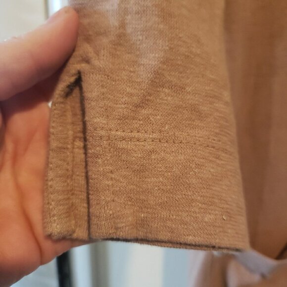 Pure Jill Duster Cardigan 3/4 Sleeve Button Pocket Hemp Organic Cotton Brown M - Picture 2 of 9